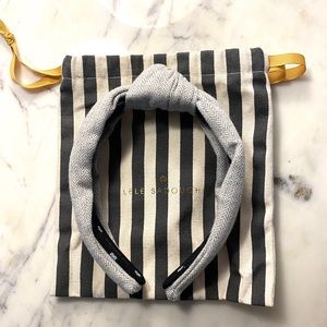 Lele Sadoughi grey tweed knotted headband (NEW)